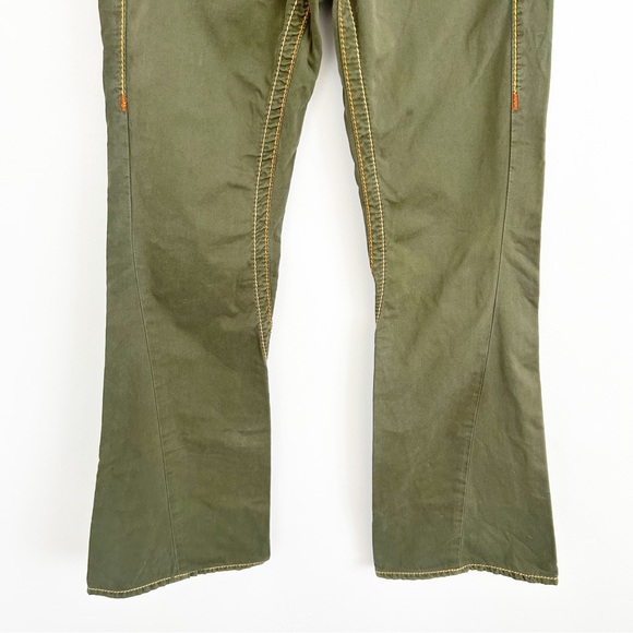 Vintage Y2K True Religion Green Low Rise Bootcut Cotton Pants Size 26 - Picture 4 of 10